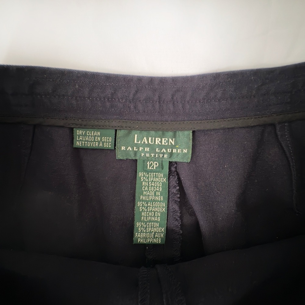 Ralph Lauren Petite 12P Black Stretch Bermuda Shorts Cotton Spandex - Picture 3 of 7